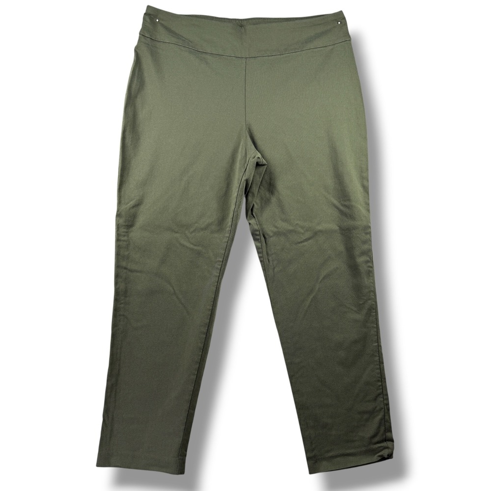 EST. 1946 Contemporary Womens Olive Green Pull On Straight Leg Pants Size 16